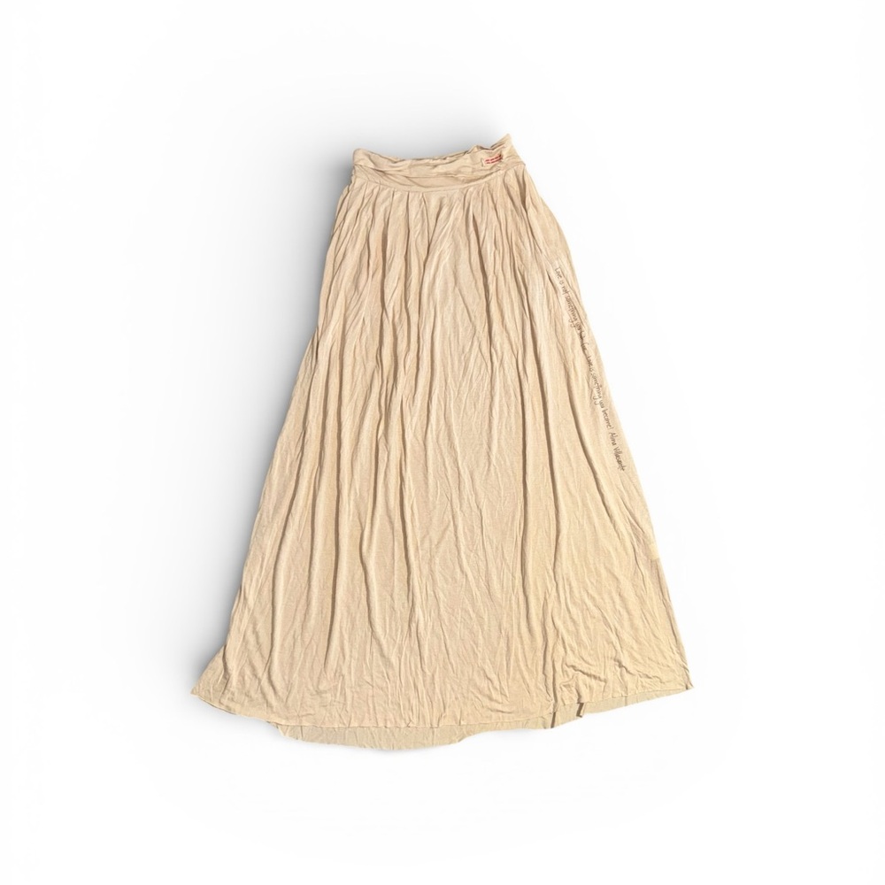 Bohemian Peace Love Boheme Indie Elegant Cream Maxi Skirt Small Alina Villasante